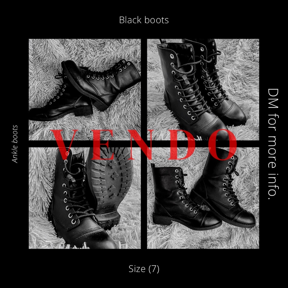 Black Ankle Boots - Picture 1 of 5